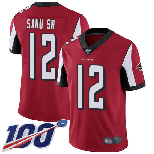 Atlanta Falcons Limited Red Men Mohamed Sanu Home Jersey NFL Football #12 100th Season Vapor Untouchable